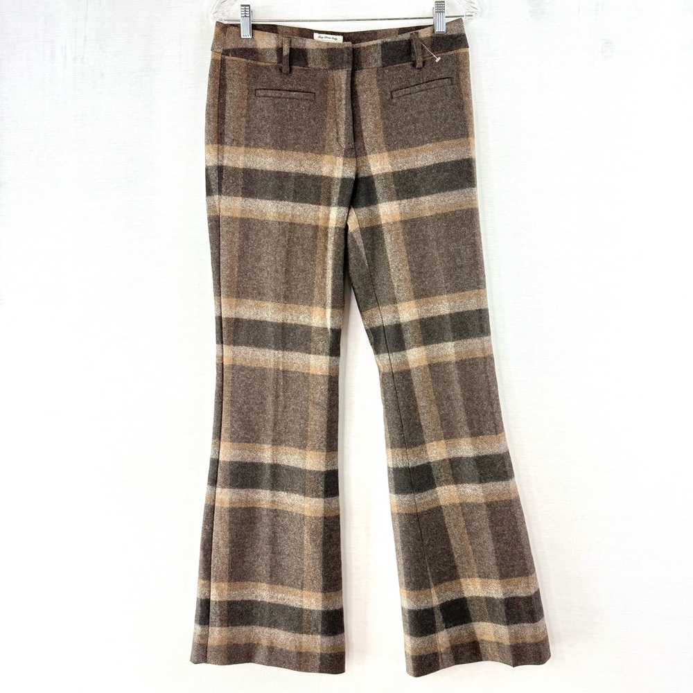 L.L. Bean Plaid Wool Flare Leg Dress Pants NWOT